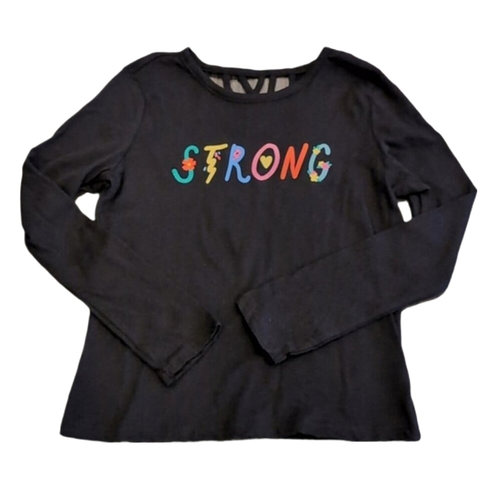 3/$20 OLD NAVY Strong Long Sleeve Tshirt Strappy Black Girls Medium 8